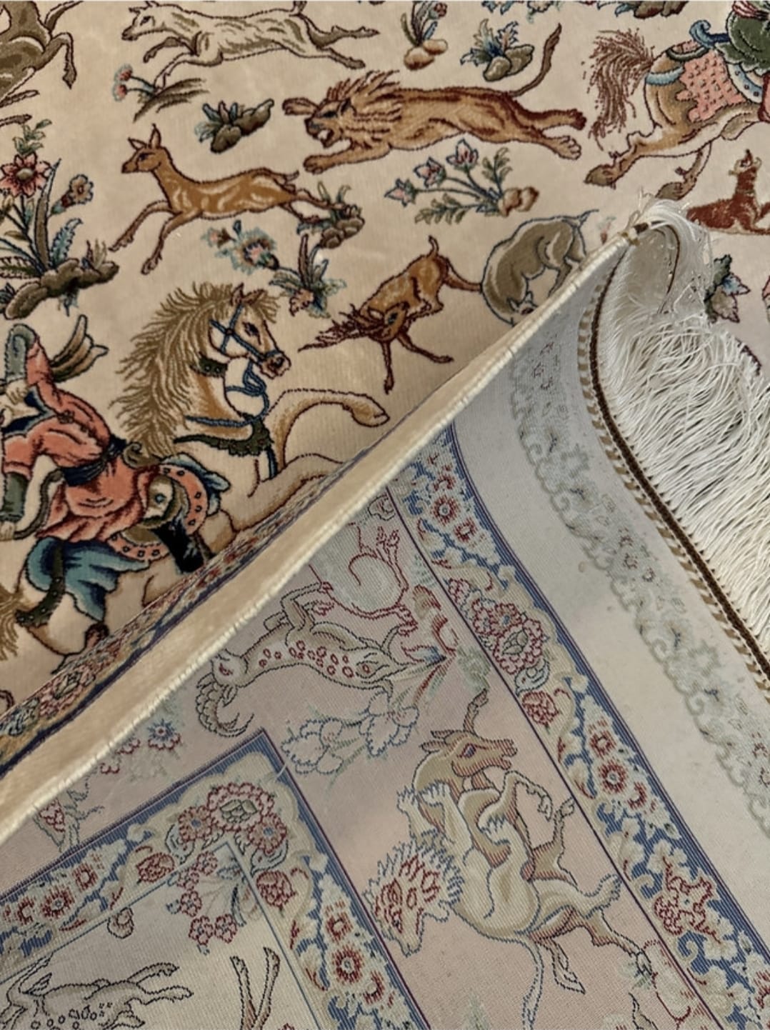 Pure Silk From Persian Qom Double knotted Top quality silk Carpet