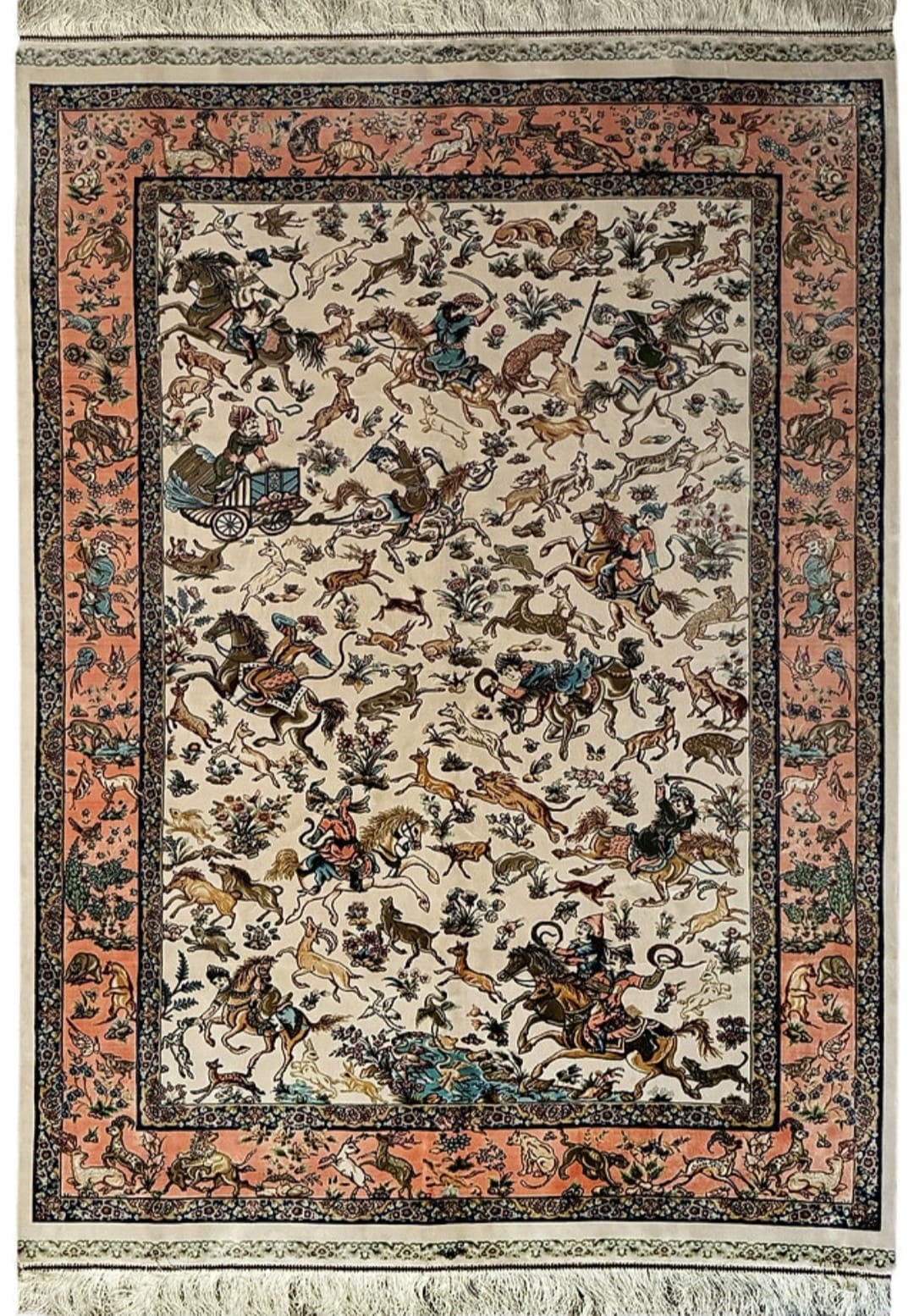 Pure Silk From Persian Qom Double knotted Top quality silk Carpet
