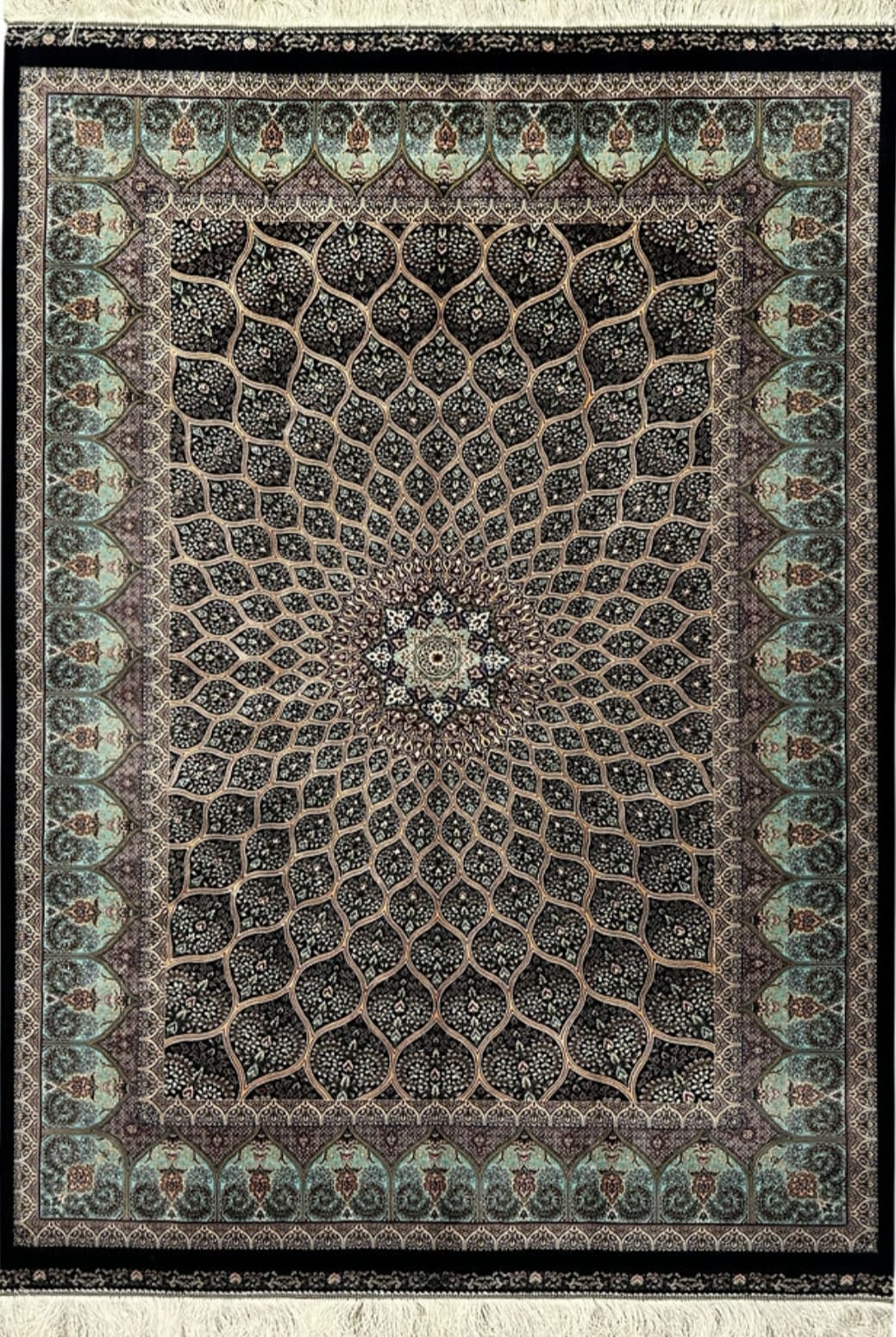 Persian Qom Double knotted Top quality silk Carpet