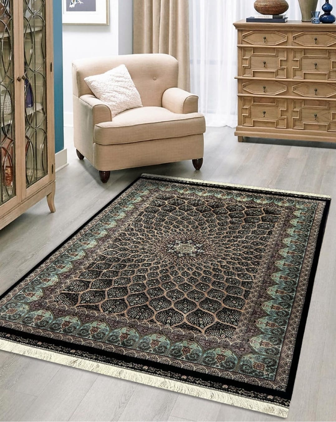 Persian Qom Double knotted Top quality silk Carpet