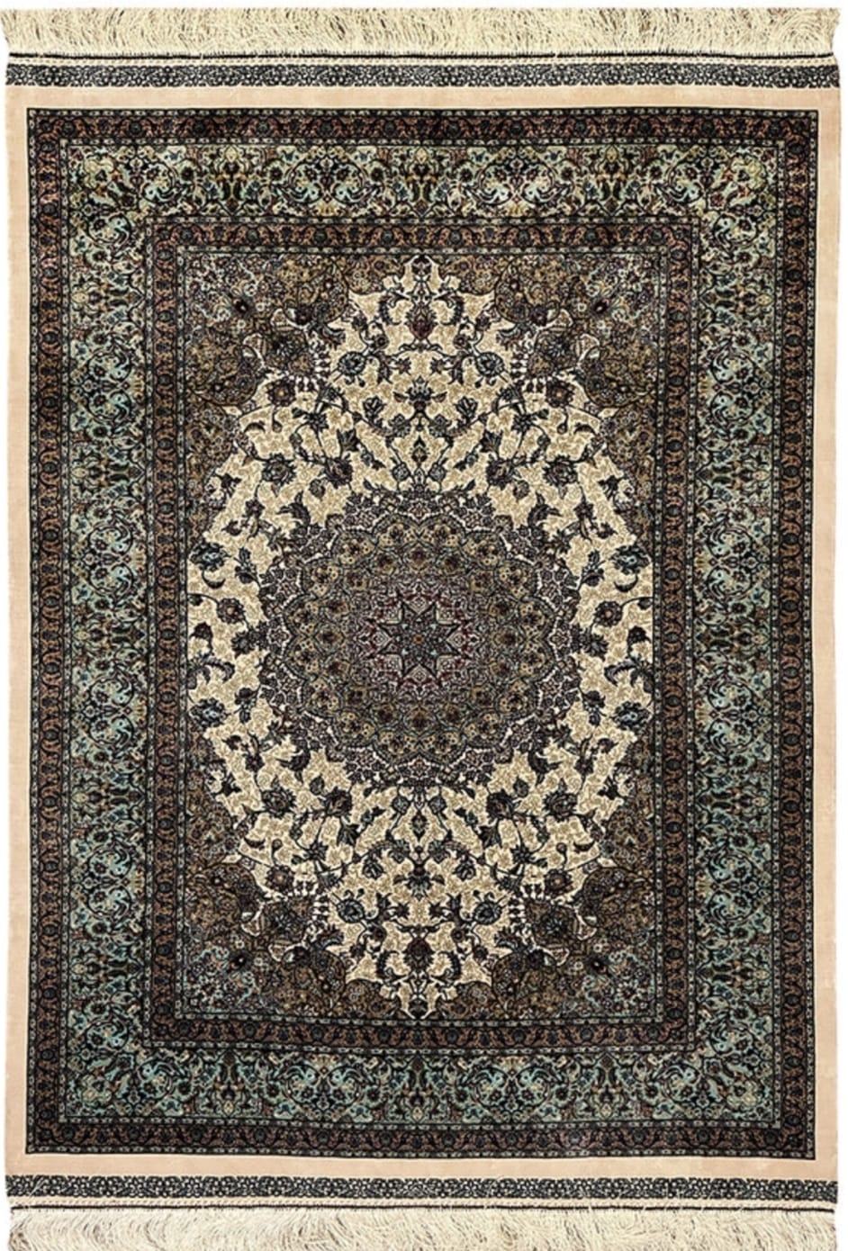 Double knotted Top quality silk Carpet Persian Qom