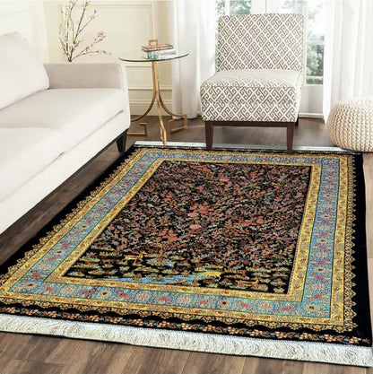 Persian Qom Silk Carpet two shade dark and light&nbsp;