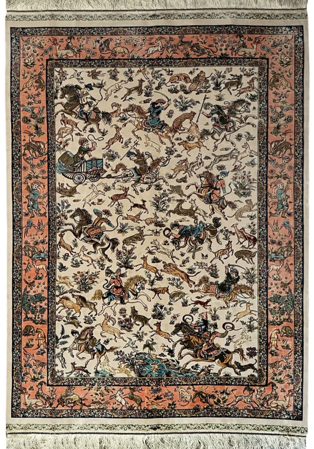 Pure Silk From Persian Qom Double knotted Top quality silk Carpet