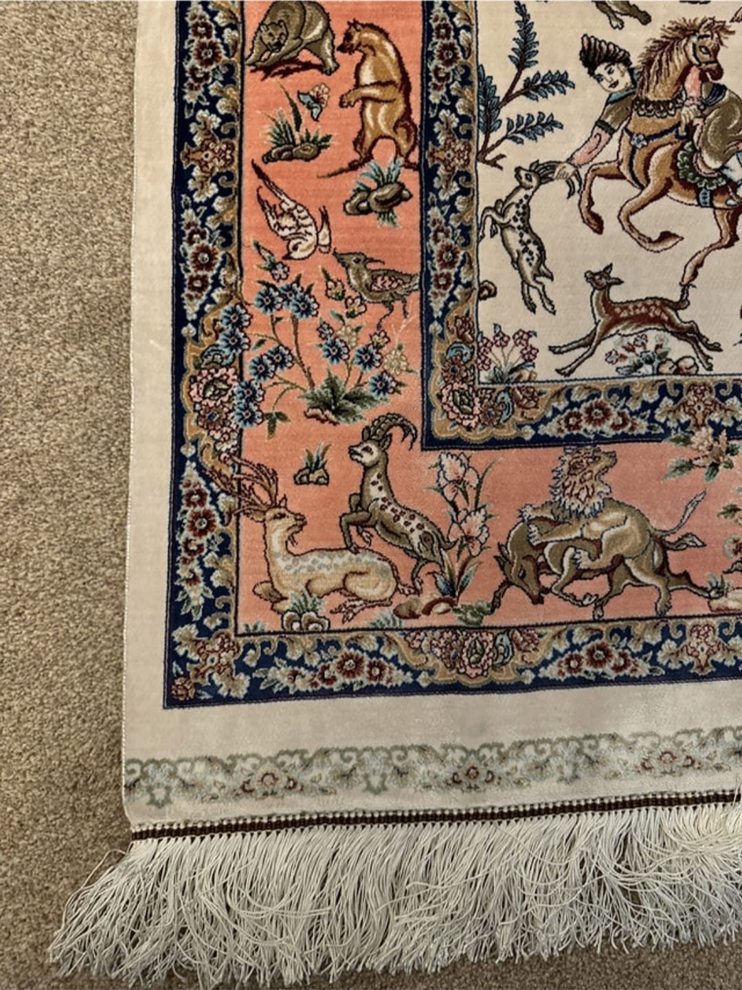 Pure Silk From Persian Qom Double knotted Top quality silk Carpet