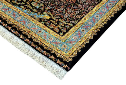 Persian Qom Silk Carpet two shade dark and light&nbsp;